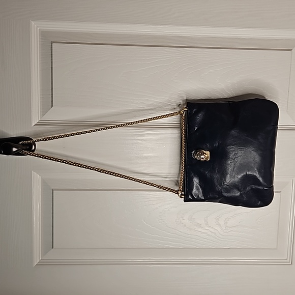 Vintage Ruth Saltz cougar head navy blue gold chain strap - Picture 9 of 13